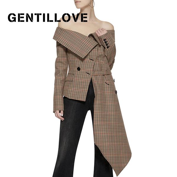 gentillove женщины осенняя мода с плеча плед блейзер женский сексуальный с длинным рукавом slash шеи нерегулярные куртки плюс размер пальто, White;black
gentillove женщины осенняя мода с плеча плед блейзер женский сексуальный с длинным рукавом slash шеи нерегулярные куртки плюс размер пальто, White;black