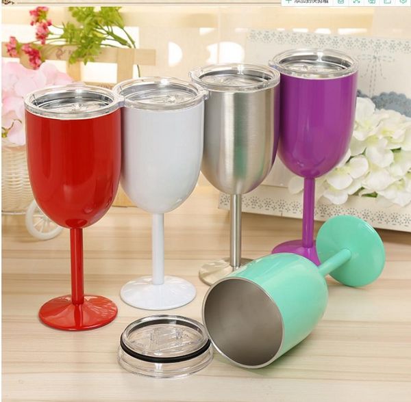 exquisite 9 colors 10oz wine glass red wine cup stainless steel double layer goblet with lid insulated vacuum whisky cup
exquisite 9 colors 10oz wine glass red wine cup stainless steel double layer goblet with lid insulated vacuum whisky cup