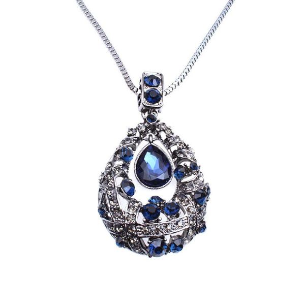 vintage crystal waterdrop pendant long collares female winter sweater chain all-match accessories fine for woman, Silver
vintage crystal waterdrop pendant long collares female winter sweater chain all-match accessories fine for woman, Silver