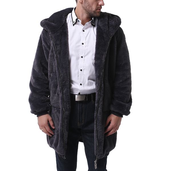 cross border foreign trade new plush coat fashionable men's hooded plush coat, Black
cross border foreign trade new plush coat fashionable men's hooded plush coat, Black