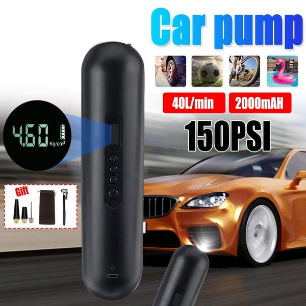 12v 40l/min 150psi 72w wireless mini air compressor inflatable pump digital lcd display with led light 20cm 2000mah
12v 40l/min 150psi 72w wireless mini air compressor inflatable pump digital lcd display with led light 20cm 2000mah