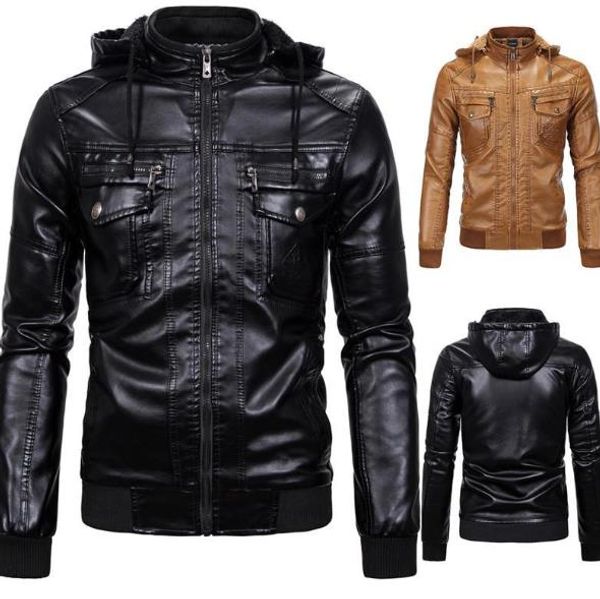 mens pu hooded jacket fashion casual designer solid color long sleeve mens jackets motocycle style mens clothes, Black
mens pu hooded jacket fashion casual designer solid color long sleeve mens jackets motocycle style mens clothes, Black