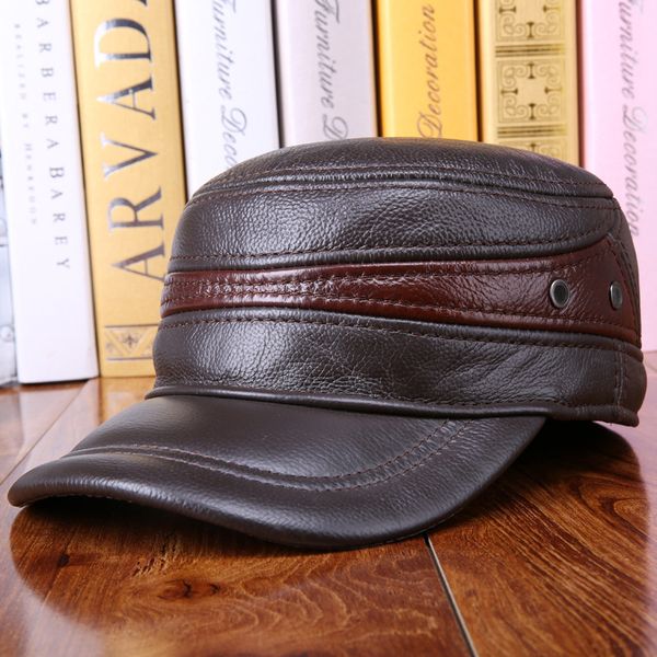 men's real cow leather hat autumn and winter leather cap outdoor quilted earmuffs flat cap middle-aged hat, Blue;gray
men's real cow leather hat autumn and winter leather cap outdoor quilted earmuffs flat cap middle-aged hat, Blue;gray