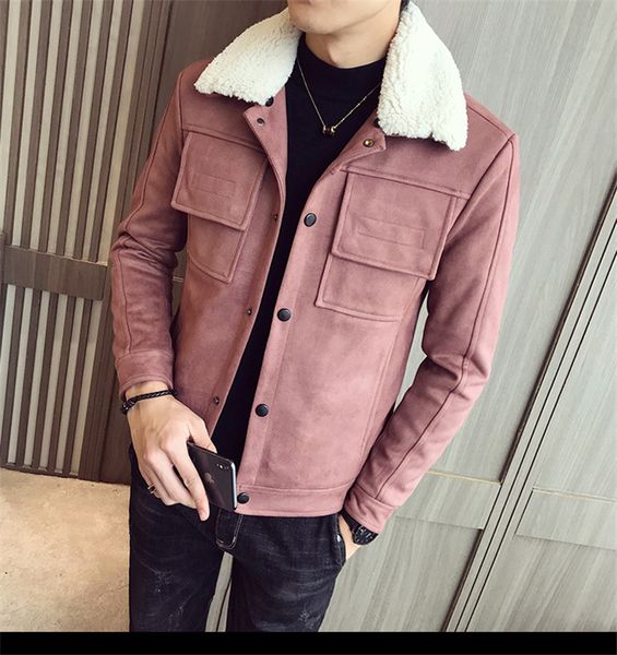 designer mens jacket fashion slim suede winter coat mens solid color lapel neck outerwear, Black;brown
designer mens jacket fashion slim suede winter coat mens solid color lapel neck outerwear, Black;brown