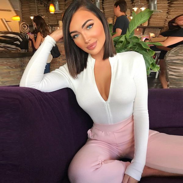 new fashion women's o neck long sleeve bodysuit knitted stretch zipper jumpsuit ladies casual slim romper club party wear autumn, Black;white
new fashion women's o neck long sleeve bodysuit knitted stretch zipper jumpsuit ladies casual slim romper club party wear autumn, Black;white