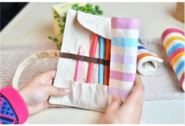 1pc creative fashion colored stripe cloth art canvas pen bag wrapper bag stationery rainbow wrapper school supplies
1pc creative fashion colored stripe cloth art canvas pen bag wrapper bag stationery rainbow wrapper school supplies