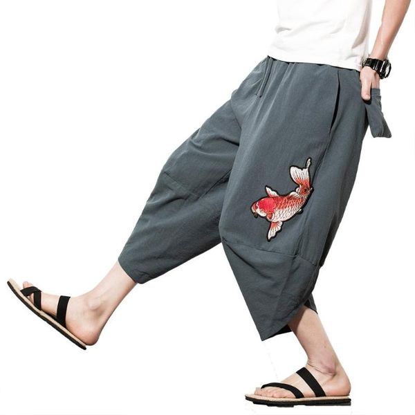 shanghai story mens elastic waist linen cotton lightweight drawstring tapered trousers causal carp fish embroidery harem pants, Black
shanghai story mens elastic waist linen cotton lightweight drawstring tapered trousers causal carp fish embroidery harem pants, Black