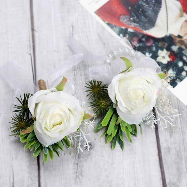 1pc white silk rose boutonnieres groom flower wedding wrist bracelet flowers boutonniere corsage artificial marriage decorations
1pc white silk rose boutonnieres groom flower wedding wrist bracelet flowers boutonniere corsage artificial marriage decorations