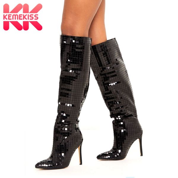 kemekiss western women over the knee high boots club super thin high heels pointed toe bling party footwear size 35-43, Black
kemekiss western women over the knee high boots club super thin high heels pointed toe bling party footwear size 35-43, Black