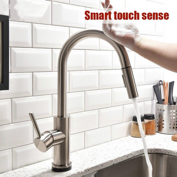smart touchless sense kitchen faucet pull out double water setting stainless steel sink and cold water mixer deck mounted tap
smart touchless sense kitchen faucet pull out double water setting stainless steel sink and cold water mixer deck mounted tap