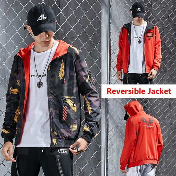 reversible hooded jackets streetwear men's windbreaker clothes male camouflage winter coats casual brand jackets man 2020 spring, Black;brown
reversible hooded jackets streetwear men's windbreaker clothes male camouflage winter coats casual brand jackets man 2020 spring, Black;brown