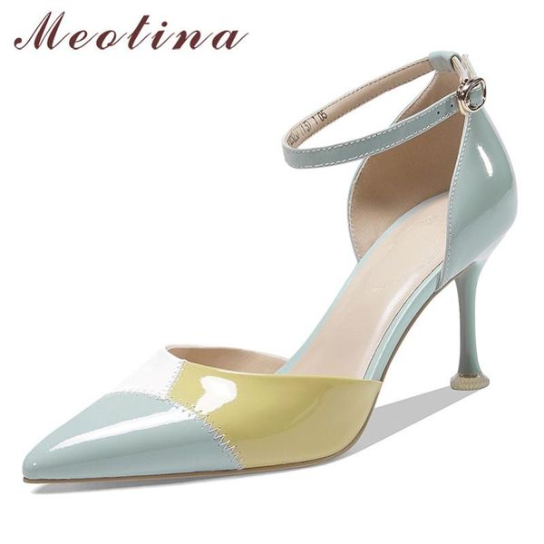 meotina high heels women pumps natural genuine leather thin high heel ankle strap shoes cow patent leather buckle shoes lady 39, Black
meotina high heels women pumps natural genuine leather thin high heel ankle strap shoes cow patent leather buckle shoes lady 39, Black