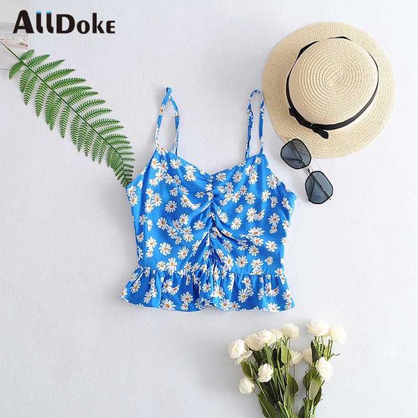 alldoke blue floral print crop women summer v neck strap sleeveless cropped feminina vintage ruffles camisole mujer, White
alldoke blue floral print crop women summer v neck strap sleeveless cropped feminina vintage ruffles camisole mujer, White