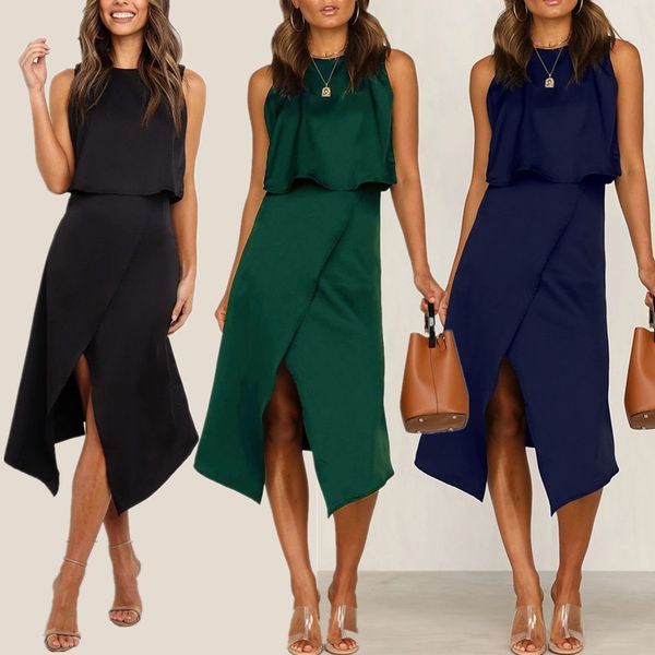 fashion irregular front fork party midi dress women 2020 summer backless sleeveless office dress elegant black dress, White;black
fashion irregular front fork party midi dress women 2020 summer backless sleeveless office dress elegant black dress, White;black