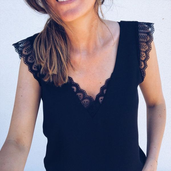 women blouses blouse women casual women v neck lace summer sleeveless vest loose harajuku blouse elegant black female feminina, White
women blouses blouse women casual women v neck lace summer sleeveless vest loose harajuku blouse elegant black female feminina, White