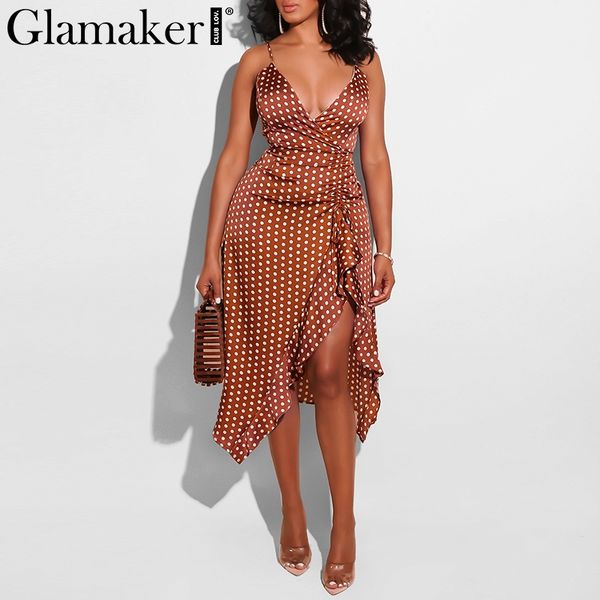glamaker dot irregular ruffle split midi dress women v neck high waist bodycon dress winter female elegant party club, Black;gray
glamaker dot irregular ruffle split midi dress women v neck high waist bodycon dress winter female elegant party club, Black;gray