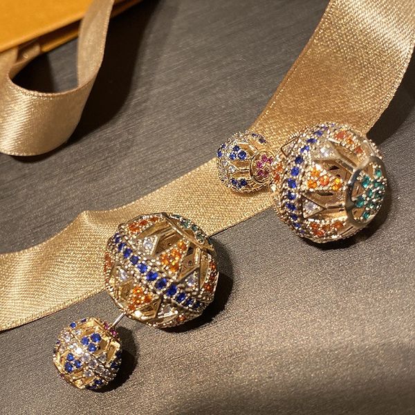 new fashion luxury designer super sparkling colorful diamonds zirconia hollow ball copper stud earrings for women girls, Golden;silver
new fashion luxury designer super sparkling colorful diamonds zirconia hollow ball copper stud earrings for women girls, Golden;silver