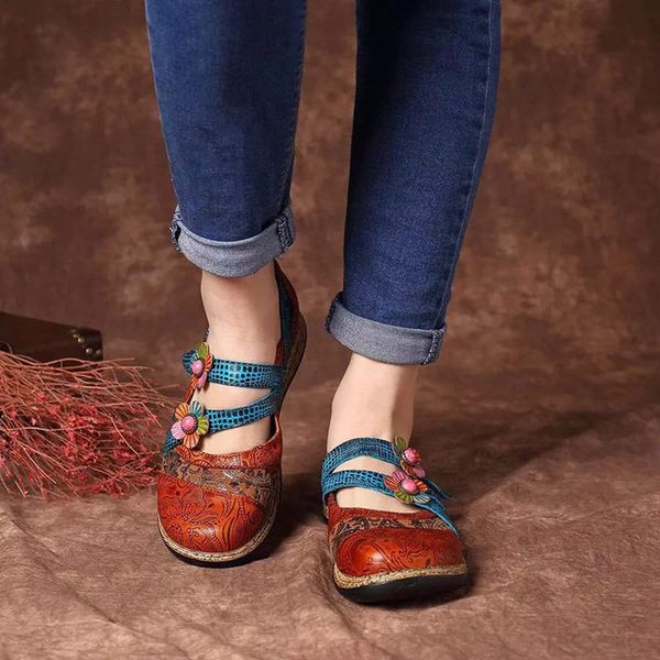 gaoke vintage floral genuine leather splicing colored stitching hook loop flat shoes spring summer casual women flat shoes new, Black
gaoke vintage floral genuine leather splicing colored stitching hook loop flat shoes spring summer casual women flat shoes new, Black