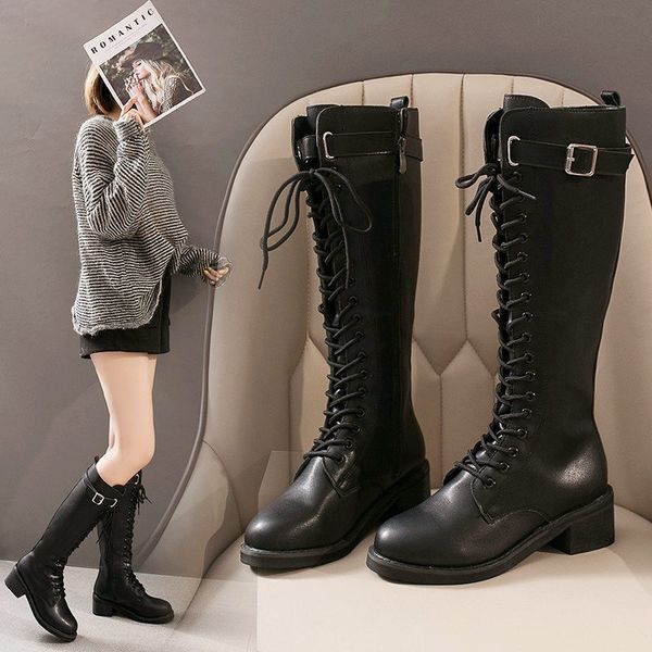 lace up round toe chunky heel women's mid calf boots shoes thigh high heels high bootee woman 2019 booties ladies, Black
lace up round toe chunky heel women's mid calf boots shoes thigh high heels high bootee woman 2019 booties ladies, Black