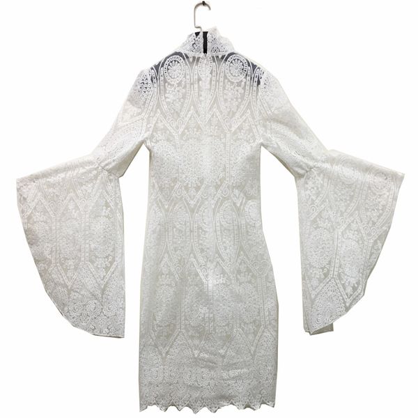 cross-border european and american womens lace embroidered bell sleeve dress popular slim banquet evening dress wholesale, White;black
cross-border european and american womens lace embroidered bell sleeve dress popular slim banquet evening dress wholesale, White;black