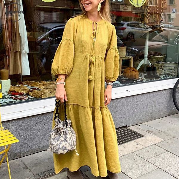 elegant puff sleeve maxi dress womens autumn sundress 2020 casual ruffle long vestidos female solid party robe ball gown femme 5xl, Black;gray
elegant puff sleeve maxi dress womens autumn sundress 2020 casual ruffle long vestidos female solid party robe ball gown femme 5xl, Black;gray
