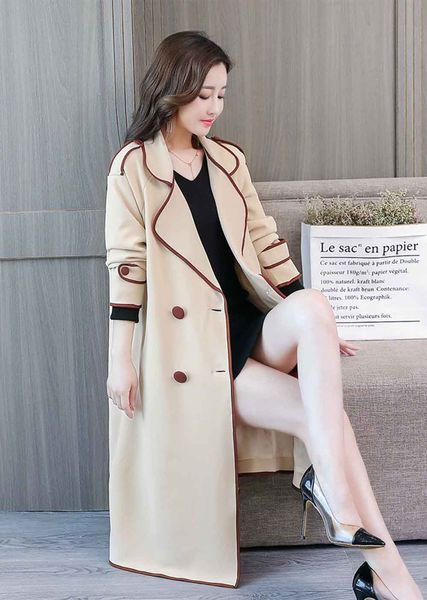 2019 autumn hong kong-style retro denim trench coat women's mid-length knee-length lace-up waist temperament jacket, Black
2019 autumn hong kong-style retro denim trench coat women's mid-length knee-length lace-up waist temperament jacket, Black