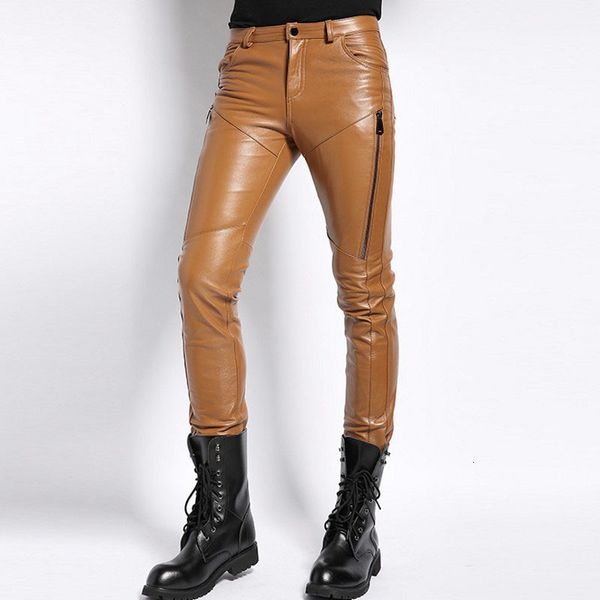 sheepskin real leather mens pants 2020 new fashion casual skinny slim full length trousers motorcycle soft masculina pantalon, Black
sheepskin real leather mens pants 2020 new fashion casual skinny slim full length trousers motorcycle soft masculina pantalon, Black
