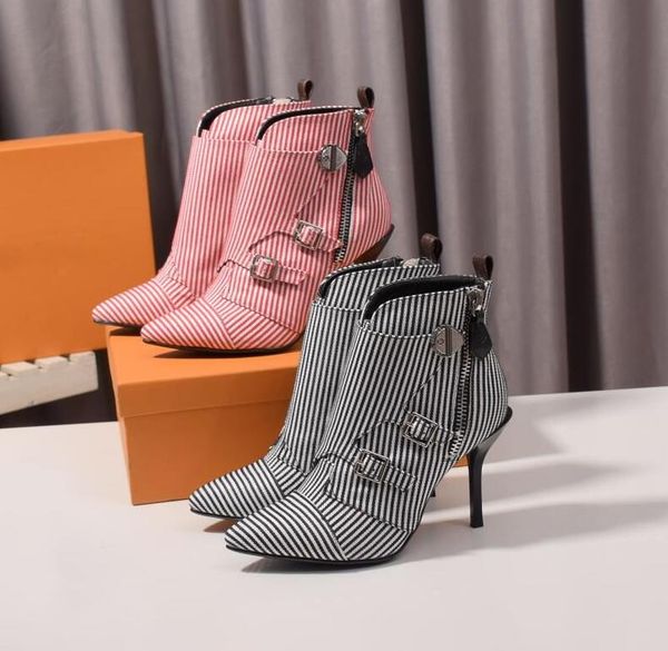 9.5cm stripe designer women boots side zipper buckles gladiator high heels boot women plus size 41 42, Black
9.5cm stripe designer women boots side zipper buckles gladiator high heels boot women plus size 41 42, Black