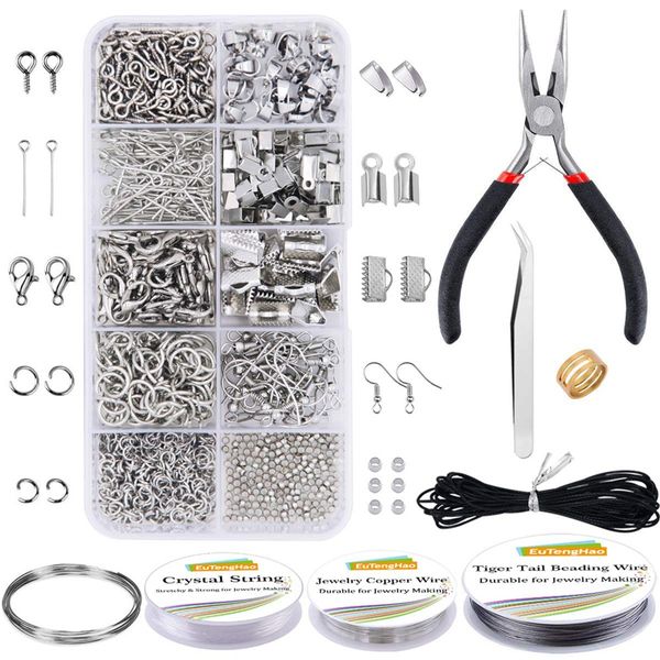 ewelry making supplies kit jewelry repair tool set with jewelry pliers beading wires open jump ring lobster clasps necklace cord
ewelry making supplies kit jewelry repair tool set with jewelry pliers beading wires open jump ring lobster clasps necklace cord