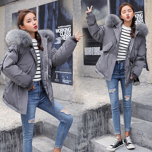 cotton short paragraph 2018 winter new slim hooded cotton jacket korean version of the fur collar large size padded jacke, Black
cotton short paragraph 2018 winter new slim hooded cotton jacket korean version of the fur collar large size padded jacke, Black