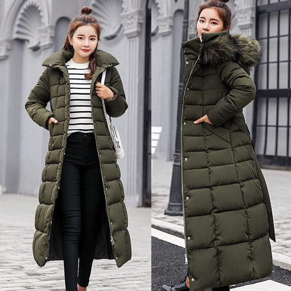 snow coat women winter thickened cotton down jackets casual hooded light fashion large fur hood collar warm long coats sashes, Black
snow coat women winter thickened cotton down jackets casual hooded light fashion large fur hood collar warm long coats sashes, Black
