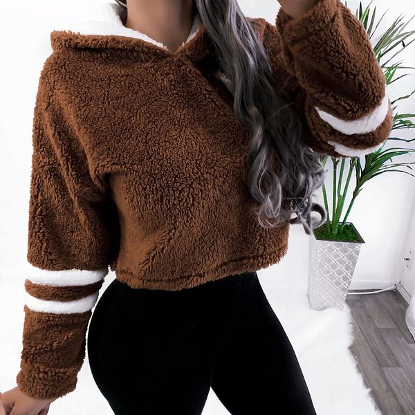 gryffon long sleeve solid cropped hoodie women autumn winter pullover short sweatshirt 2019 plush faux fur fluffly sweatshirt, Black
gryffon long sleeve solid cropped hoodie women autumn winter pullover short sweatshirt 2019 plush faux fur fluffly sweatshirt, Black
