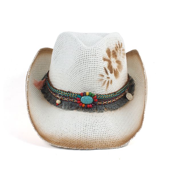 flower women straw hollow western cowboy hat lady handmade bohemia sombrero hombre beach cowgirl jazz sun hat size 56-58cm, Blue;gray
flower women straw hollow western cowboy hat lady handmade bohemia sombrero hombre beach cowgirl jazz sun hat size 56-58cm, Blue;gray