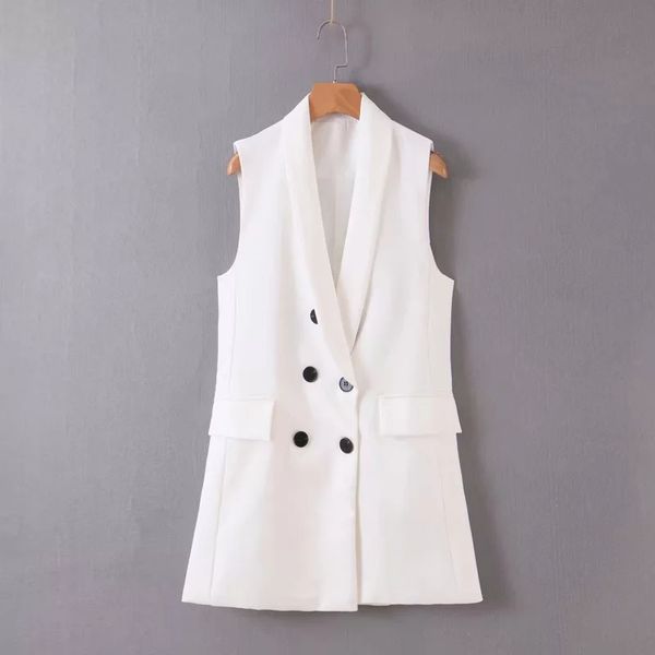 klacwaya 2019 blazer casual vest waistcoat women stand collar long suit vest female jacket coat white pockets office lady, Black;white
klacwaya 2019 blazer casual vest waistcoat women stand collar long suit vest female jacket coat white pockets office lady, Black;white