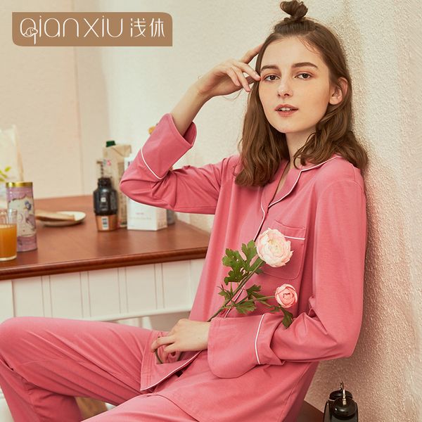 new women pajamas sets cotton nightwear autumn long sleeve pyjamas turn-down collar sleepwear female pijamas mujer home wear, Black;red
new women pajamas sets cotton nightwear autumn long sleeve pyjamas turn-down collar sleepwear female pijamas mujer home wear, Black;red