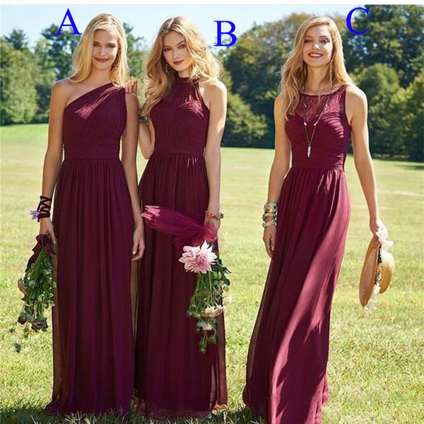 2019 burgundy a-line bridesmaid dress long maid of honor dress floor length chiffon wedding party gown, White;pink
2019 burgundy a-line bridesmaid dress long maid of honor dress floor length chiffon wedding party gown, White;pink