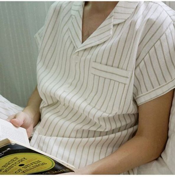 oxdra summer casual striped home clothing cotton pajamas sets short sleeve couple pyjama loungewear homewear, Blue;gray
oxdra summer casual striped home clothing cotton pajamas sets short sleeve couple pyjama loungewear homewear, Blue;gray