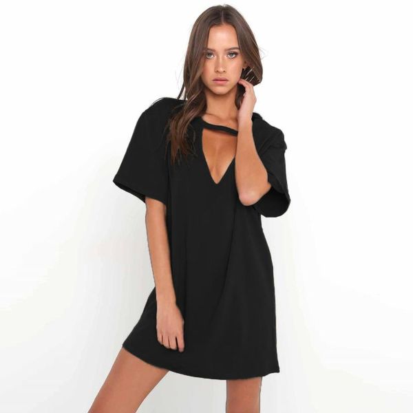 2020 women tshirt mini dress choker v-neck summer dresses long short sleeve casual halter boho beach dress vestidos autumn, Black;gray
2020 women tshirt mini dress choker v-neck summer dresses long short sleeve casual halter boho beach dress vestidos autumn, Black;gray