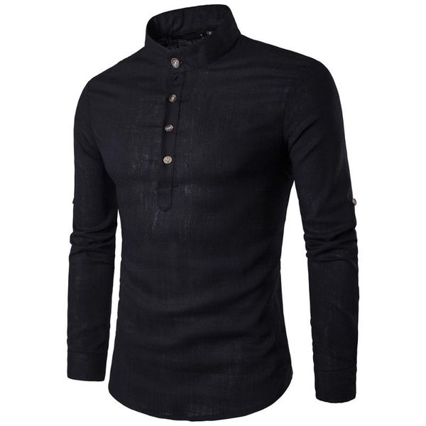 jaycosin men shirts cotton men stand neck long sleeve daily look linen shirts blouse casual slim fit fashion, White;black
jaycosin men shirts cotton men stand neck long sleeve daily look linen shirts blouse casual slim fit fashion, White;black