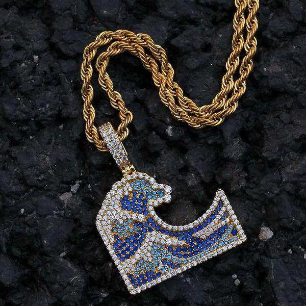 europe and america trendy hip hop necklaces gold plated bling bling colorful cz wave pendant necklace for men women, Silver
europe and america trendy hip hop necklaces gold plated bling bling colorful cz wave pendant necklace for men women, Silver