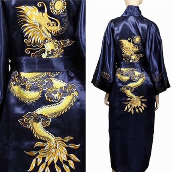 men's sleepwear bathrobe men satin silk robe embroidery dragon kimono china fashion style big size man pyjamas, Black;brown
men's sleepwear bathrobe men satin silk robe embroidery dragon kimono china fashion style big size man pyjamas, Black;brown