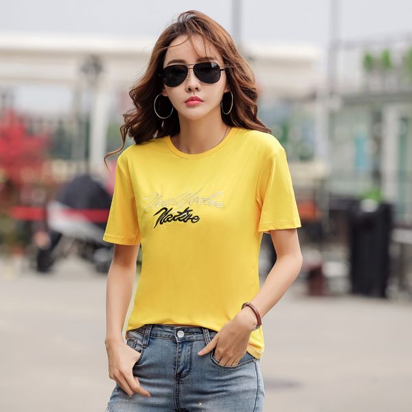 fashion women t-shirts 2019 summer autumn female solid casual loose short sleeve o-neck letter t-shirt pullover tees tshirt, White
fashion women t-shirts 2019 summer autumn female solid casual loose short sleeve o-neck letter t-shirt pullover tees tshirt, White