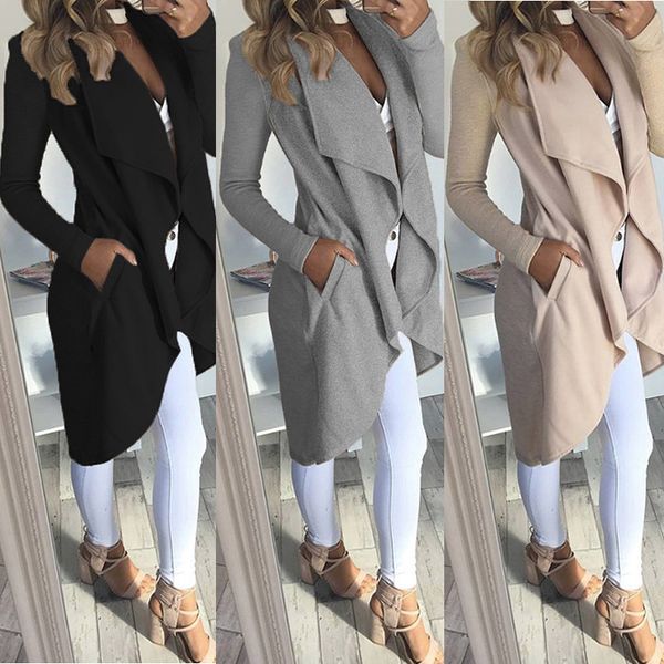 newly women autumn irregular overcoat solid color slim coats jackets casual long outerwear windbreaker, Tan;black
newly women autumn irregular overcoat solid color slim coats jackets casual long outerwear windbreaker, Tan;black