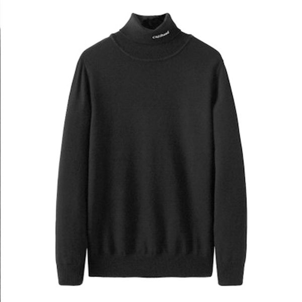 men's 2018 autumn and winter letter embroidery pullover sweater pure color high collar bottoming sweater dv004, White;black
men's 2018 autumn and winter letter embroidery pullover sweater pure color high collar bottoming sweater dv004, White;black