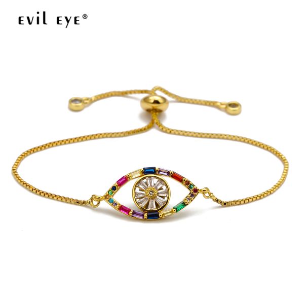 evil eye colorful cubic zircon bracelet gold color chain turkish eye charm bracelet adjustable jewelry for women female ey6723, Golden;silver
evil eye colorful cubic zircon bracelet gold color chain turkish eye charm bracelet adjustable jewelry for women female ey6723, Golden;silver