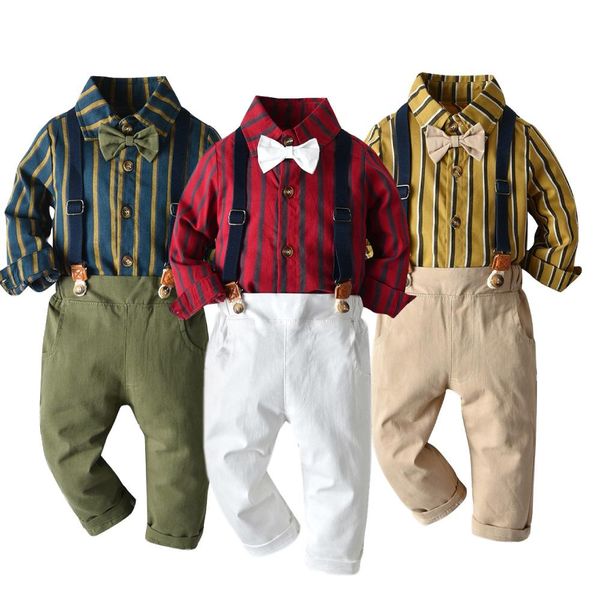 2 sets children's clothing autumn and winter long-sleeved striped cardigan shirt + suspenders + trousers boys holiday clothes gentleman, White
2 sets children's clothing autumn and winter long-sleeved striped cardigan shirt + suspenders + trousers boys holiday clothes gentleman, White