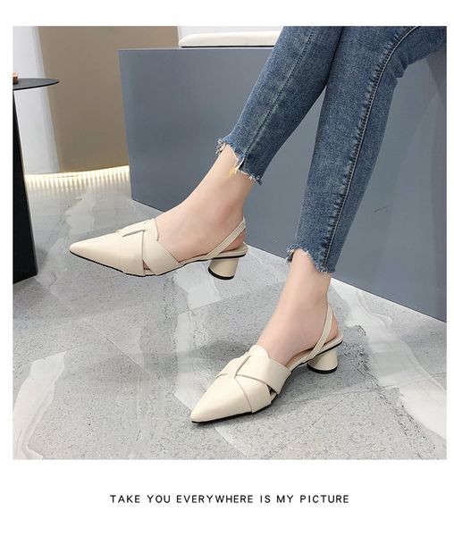 2020 summer new pointed square heel high heels fashion wild ladies sandals, Black
2020 summer new pointed square heel high heels fashion wild ladies sandals, Black