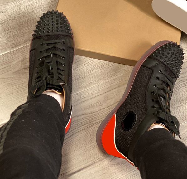 2020 oversized designer sneakers men women red bottom shoes high cut spikes flats shoe leather sneaker casual shoes size 35-47, Black
2020 oversized designer sneakers men women red bottom shoes high cut spikes flats shoe leather sneaker casual shoes size 35-47, Black