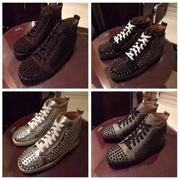 women men shoes red bottom sneaker luxury party wedding shoes genuine leather louisfalt spikes lace-up casual shoes black white c25
women men shoes red bottom sneaker luxury party wedding shoes genuine leather louisfalt spikes lace-up casual shoes black white c25