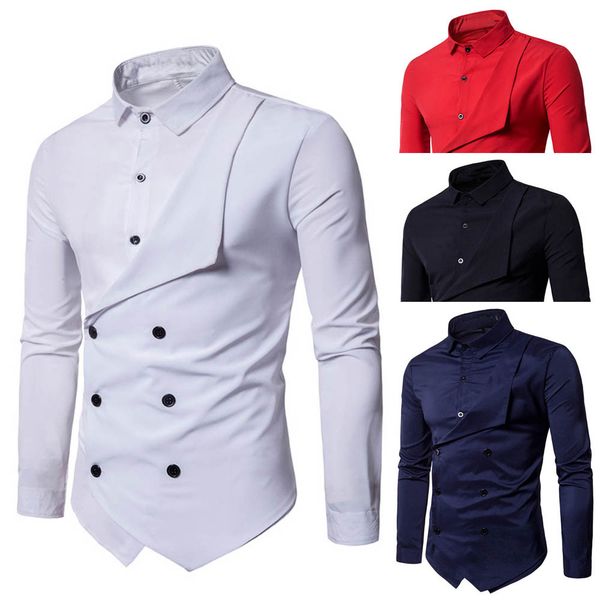 shujin fashion personality men's casual slim long-sleeved solid shirt black white red mens shirts casual slim long seeve, White;black
shujin fashion personality men's casual slim long-sleeved solid shirt black white red mens shirts casual slim long seeve, White;black